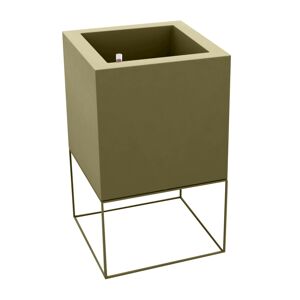 Vondom VELA CUBE Pflanzengefäß mit Selbstbewässerung - kaki - 60x60x100 cm