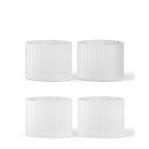 ferm LIVING Trinkglas Set Ripple Low frosted