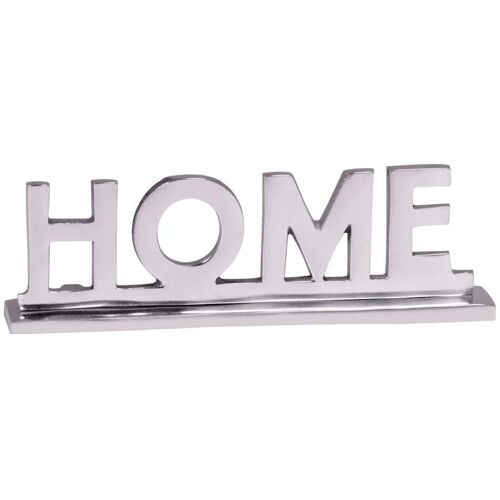 Wohnling Home Deko Schriftzug Design Wohnzimmer Ess-Tisch- Dekoration Wohnung Alu Aluminium Wohndeko Silber 22 cm