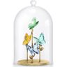 Dekoobjekt SWAROVSKI "Kristallfigur Blume Jungle Beats Schmetterling Glasglocke, 5619219" Dekofiguren Gr. B/H/T: 6,5 cm x 10,5 cm x 6,5 cm, Jungle Beats Schmetterling Glasglocke, bunt (gelb, grün, türkis, blau, goldfarben, kristallweiß) Weitere Weihnachts