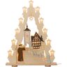 Schwibbogen WEIGLA "Rothenburg ob der Tauber, Weihnachtsdeko" Schwibbögen Gr. B/H/T: 52 cm x 67 cm x 6 cm, braun (natur, braun, grau) Schwibbögen Weihnachtspyramiden 15-flammig