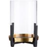 Windlicht GILDE "Nuro" Kerzenhalter Gr. B/H/T: 23,00 cm x 29,00 cm x 23,00 cm, goldfarben (goldfarben, schwarz) Kerzenhalter aus Aluminium, mit Glaseinsatz