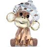 Dekofigur SWAROVSKI "Kristallfigur Baby Animals Cheeky der Affe, 5619227" Dekofiguren Gr. B/H/T: 3,2 cm x 3,6 cm x 2,65 cm, Baby Animals Cheeky der Affe, bunt (braun, kristallweiß, schwarz, goldfarben) Weihnachtsengel Weihnachtsfiguren Swarovski Kristall