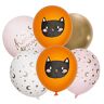 Luftballons "Halloween-Katze", 30 cm Ø, 6 Stück