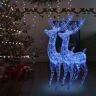vidaXL XXL Rentiere Weihnachtsdekoration Acryl 250 LED 2 Stk. 180 cm - Size: 96 x 40 x 180 cm