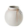 ERNST Vase Stoneware round white Ø 13 cm