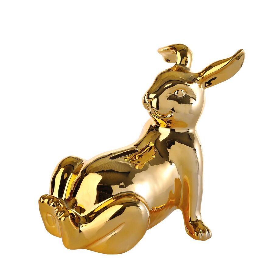 Pols Potten Spardose Moneybox Bunny belly, goldfarben 21x16x22cm