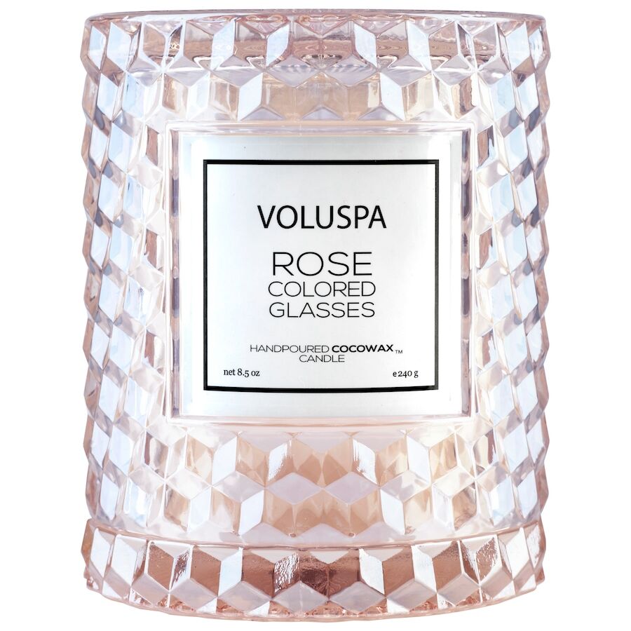 VOLUSPA Icon Kerze rosafarbenes Glas