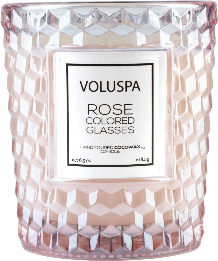 VOLUSPA Klassische Kerze rosafarbenes Glas