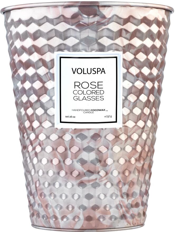 VOLUSPA Große Eiscreme Kerze rosafarbenes Glas