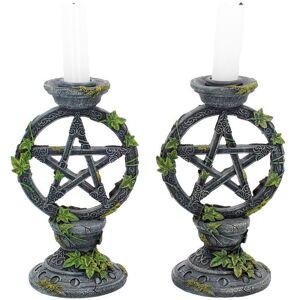 Nemesis Now Wiccan Pentagram Candlesticks 15cm (Set of 2)