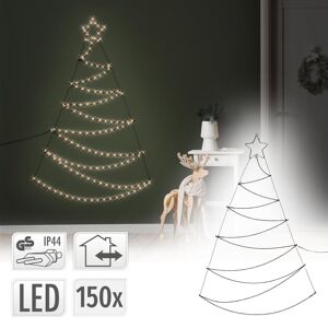 ECD-Germany Juletræ med 150 Warm White LED'er 150 cm lavet af metal og plastik