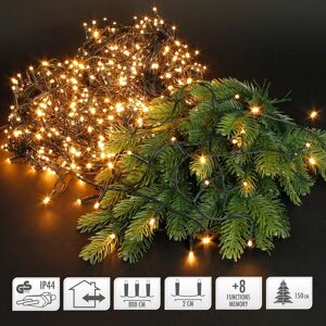 ECD-Germany Juletræ dekoration LED Cluster Light Chain 8 m med 400 LED'er Warm White IP44