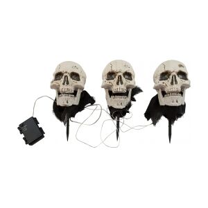 Europalms Halloween Skeleton Head with Stake, Set of 3, 29cm TILBUD NU