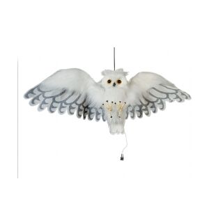 Europalms Halloween Snow Owl, animated, 80cm TILBUD NU