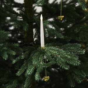 Nordic Winter Juletræslys LED 20 stk. m/holder og fjernbetjening. Guld
