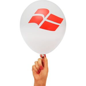 No-Name Ballon, Hvid Med Flag, Dannebrog, 25 Cm, 6 Stk.