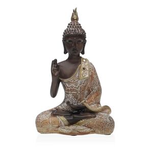 Versa Buddha Figur i Harpiks - Dekorativ Meditation Statuette 9 x 24,5 x 16 cm