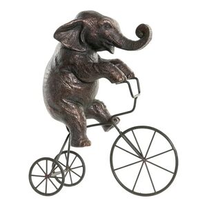 DKD Home Decor Elefantfigur på Cykel i Harpiks og Metal 30 x 12 x 37 cm