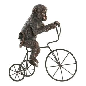 DKD Home Decor Abe Skulptur på Cykel i Sort Harpiks og Metal 29 x 12 x 33 cm
