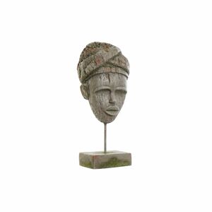 DKD Home Decor Grå Afrikansk Kvinde Skulptur - Metal og Glasfiber 20 x 55 cm