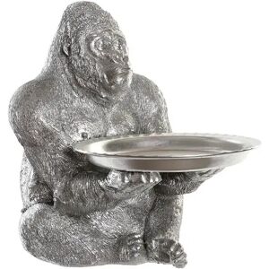 DKD Home Decor Sølvfarvet Harpiks Gorillafigur 38 x 55 x 52 cm