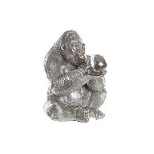 DKD Home Decor Kolonistil Sølvfarvet Gorilla Figur i Harpiks 38.5 x 33 x 43.5 cm