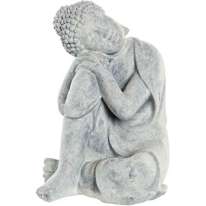 DKD Home Decor Grå Orientalsk Buddha Figur i Harpiks 18 x 14 x 23 cm