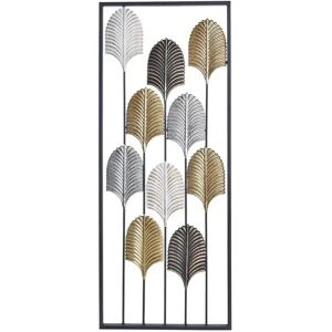 DKD Home Decor Bladskulptur i Sort og Multifarvet Metal 35 x 2 x 90 cm