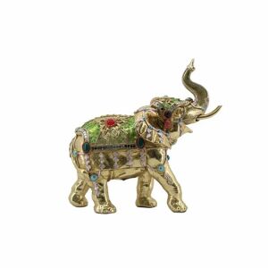 DKD Home Decor Gylden Elefant Figur i Harpiks 24 x 12 x 23,5 cm