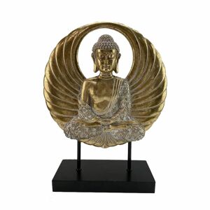 DKD Home Decor Guldfarvet Buddha Skulptur i Metal og Harpiks 25 x 33 cm