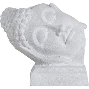 BigBuy Garden Buddha Hoved Urtepotteskjuler Flødefarvet Keramik 33 x 25 x 30 cm