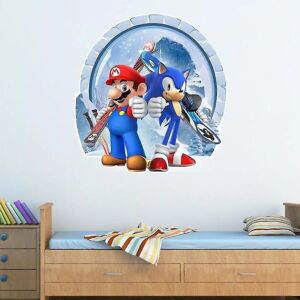 Mario Sonic Farverige Anime 3d Wall Stickers PVC Dekorativ Wallpa