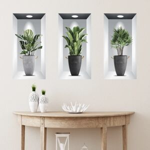 3d Vase Wall Sticker- Stue Plant 3D Wall Stickers- Grøn P