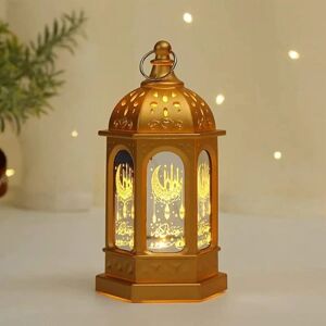 Ramadan dekorativ lampe, Eid Mubarak lanterne månestjerne dekoration, Ramadan dekoration Muslim festival dekorativ, guld