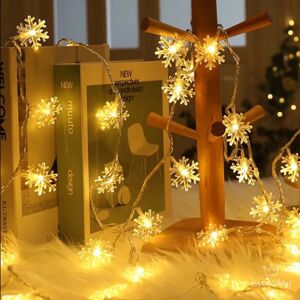 Julefestival Ins Dekorative Lys Led Snowflake Belysningskæde Romantisk batteriboks Warm White 3 M 20led (Battery)