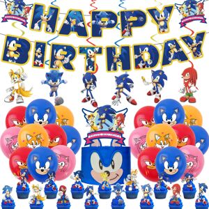 unbranded Hedgehog Sonic tema fødselsdagsfest dekorationer sonic spiral dekorationer scene ballon flag dragt
