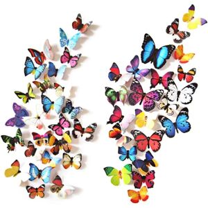 80 STK sommerfugle vægdekorationer - 3D sommerfugle dekoration til væg