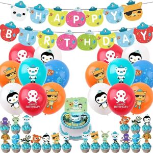 34 stk. The Octonauts Balloon Kit Party Latex Balloner Med Banner Cake Toppers