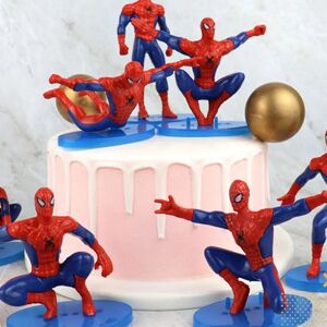 7 stk/sæt Spider-man figurer Superheltelegetøj Sæt Tema Festrekvisitter Kage Toppers Hjem Dekoration Gaver