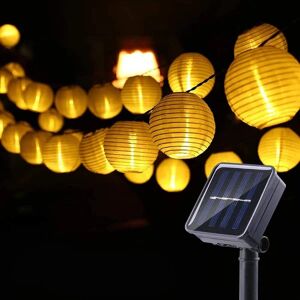 Solar LED-lys til udendørs, 6,5 m, 30 LED-nylonlys til fest, jul, have, terrasse, halloween, dekoration (varm hvid)