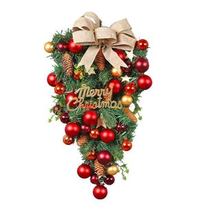 LEIGELE Julekrans dekorativt hængende ornament Jul kunstig krans dekoration til hoveddør, væg, pejs