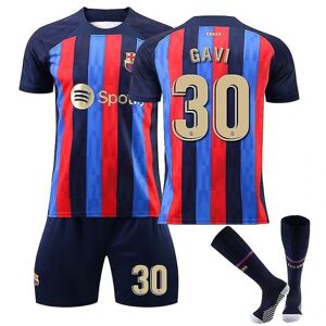 Gavi #30 trøje Fc Barcelona 22/23 sæson hjemme fodboldtrøje sæt - Perfet 28(150-160CM)