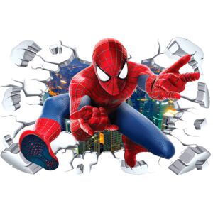 Tredimensionelle væg-gennem Spider-Man wallstickers stue dekoration baggrund wallstickers aftagelige