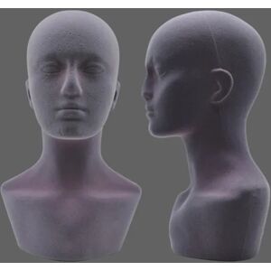 Mandlig Hoved Model Mannequin Head GRÅ Grey