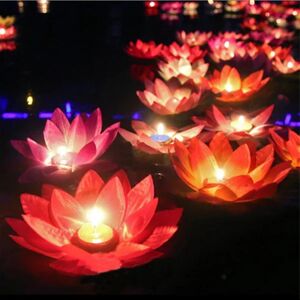 10 Stk 18cm Kunstig Lotus Flower Light, Dam Floating Decor Lotus
