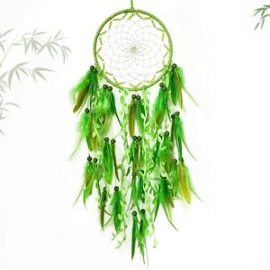 Feather Dream Catchers Grøn Drømmefanger Feather Wall Hang