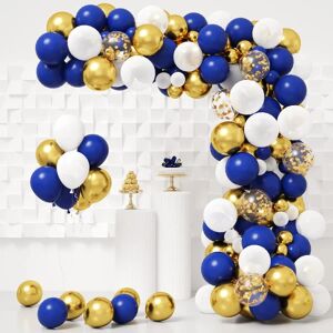 WEIWZI Marineblå guld ballonguirlande buesæt 146 stk kongeblå guld hvide balloner til eksamen fødselsdagsfest Baby shower dekoration