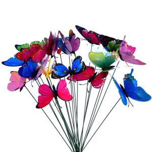 Jettbuying 30 stk Sommerfugle Garden Yard er Farverig Udendørs Dekor Blomst Multicolor 30Pcs