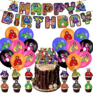 Gorilla Tag populært spiltema Festartikler, inkluderer banner, ballonsæt, kage Cupcake Toppers dekorationssæt